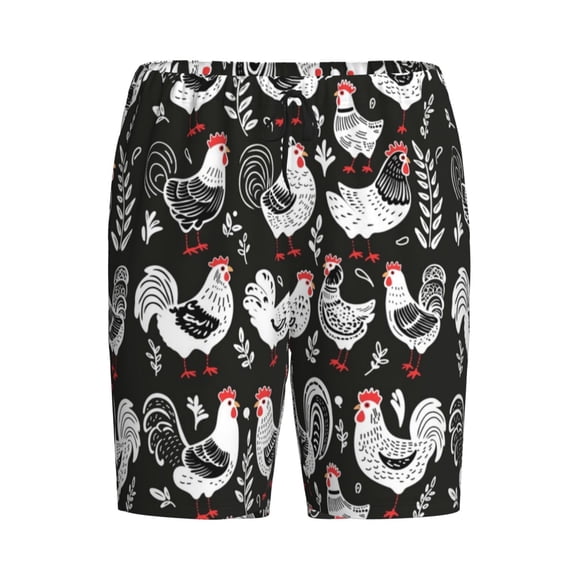 Lsque Laying Hens And Roosters Mens Sleep Pajama Shorts,Short Pajama Pants, Cotton Ultra-Soft Knit-3X-Large