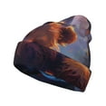 thumbnail image 1 of Lsque Lazy Stone Bear Pattern Knitted Beanie, Unisex Winter Hat, Knit Hat Winter Beanies Thick Fisherman Beanies Cuffed Plain Skull Caps, 1 of 6