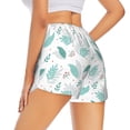 thumbnail image 1 of Lsque Leaf Print Green Printed Women's Running Shorts with Liner Pockets,Elastic Quick Dry Workout Athletic Gym Yoga Shorts,Womens High Waist Shorts-Small, 1 of 9
