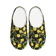 thumbnail image 1 of Lsque Lemon Fruits Flowers Leaves Pattern Womens Comfort Cotton on Scuff With Memory Foam and Anti-skid Sole Slipper-37/38, 1 of 7