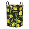 thumbnail image 1 of Lsque Lemon Fruits Flowers Leaves pattern Laundry Hamper Basket, Tall Woven Rope Hamper Basket for Clothes, Lightweight Storage Basket, Collapsible Waterproof-Small, 1 of 8