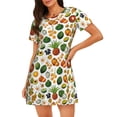 thumbnail image 1 of Lsque Lemon Fruits Vegetables Pattern Nightgowns for Women Sleep Shirts Short Sleeve Nightshirt Pullover Nightdress Soft Sleepwear Relaxed Fit Nightdress, 1 of 6