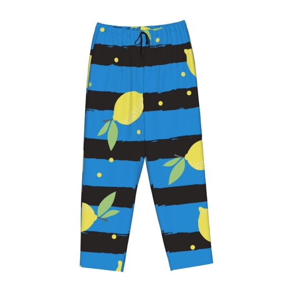 Lsque Lemon Print Women's Pajama Pants, Lounge Pant - Comfortable Home Wear,Elastic Waistband, Stylish Design-Medium
