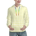 thumbnail image 1 of Lsque Lemon Yellow Checkboard Pattern Casual Women's Hoodie,Hooded Sweatshirt with Kangaroo Pocket,Pullover Hoodie with Eye-catching Drawstrings-XX-Large, 1 of 7