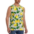 thumbnail image 1 of Lsque Lemon1 Print Men's Cotton Blend Sleeveless Muscle Shirts (S-3XL)- Moisture Wicking, Odor Protection, UPF 30+,Large, 1 of 8
