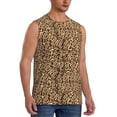 thumbnail image 1 of Lsque Leopard Print Brown Print Men's Cotton Blend Sleeveless Muscle Shirts (S-3XL)- Moisture Wicking, Odor Protection, UPF 30+,3X-Large, 1 of 8