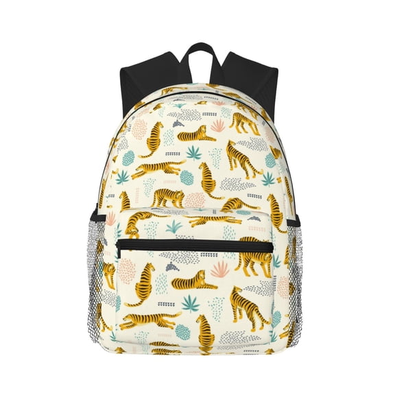 Lsque Leopard Print Classic Casual Backpack - Large Capacity Water-Resistant Backpack for School, Work, Travel, and Outdoor Activities