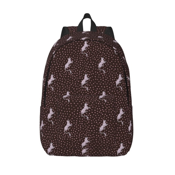 Lsque Leopard Print Pattern Canvas Daypack, Durable Backpack, High-quality Versatile Backpack,Vintage Compact Backpack-Medium