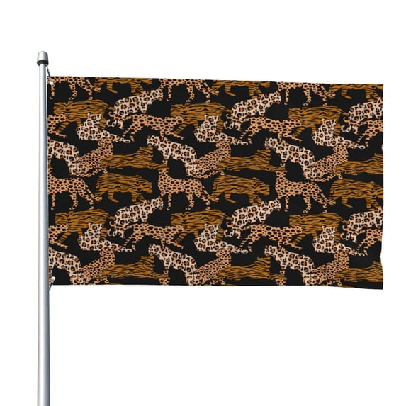 Lsque Leopard Print Pattern Flag,Leopard Print Printed Garden Flag 48 x 72 in - Double Sided Small Flags for Yard