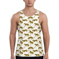 thumbnail image 1 of Lsque Leopard Print Pattern Mens Tank Tops Muscle Athletic Quick Dry Sleeveless Workout Fitness T Shirts Beach Tank Top, Loose-fit Sleeveless Shirt for Men-4X-Large, 1 of 7