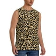 thumbnail image 1 of Lsque Leopard Print Print Men's Cotton Blend Sleeveless Muscle Shirts (S-3XL)- Moisture Wicking, Odor Protection, UPF 30+,X-Large, 1 of 8
