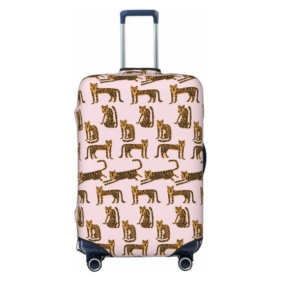 Lsque Leopard Print Printed Luggage Cover, Travel Luggage Protector,Scratch and Dirt Resistant, Fits 18-32 Inch Luggage - X-Large