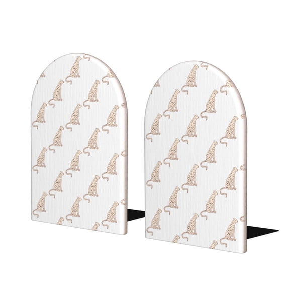 Lsque Leopard Print Printed Wood Bookends,Non-Skid Bookend for Shelves,Heavy Duty Support Bookends,Non-Slip Foam Pads for Office, Home, and Library,1 Pair