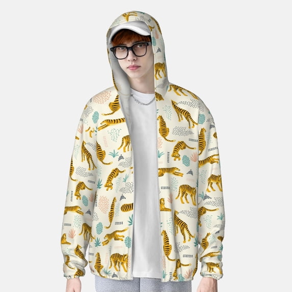 Lsque Leopard Print UPF 50+ Lightweight Sun Protection Men's Women's Long Sleeve Shirt, Hoodie Performance -X-Large