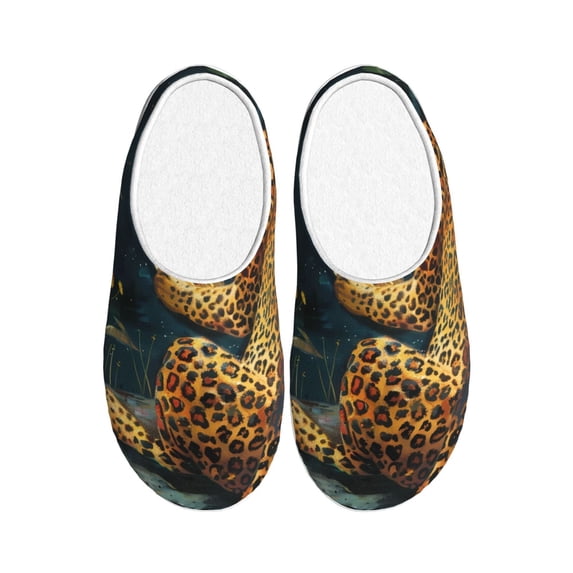 Lsque Leopard Reading Tarot Cards Pattern Womens Comfort Cotton on Scuff With Memory Foam and Anti-skid Sole Slipper-37/38