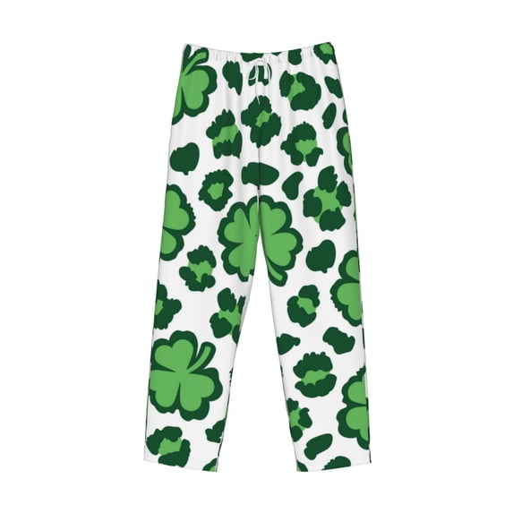 Lsque Leopard print St. Patrick's Day Print Men's Pajama Pants, Lounge Pant - Comfortable Home Wear,Elastic Waistband, Stylish Design-Small