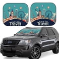 thumbnail image 1 of Lsque Let's go Travel 2 PCS Windshield Sun Shade | CarFoldable Window Covers | Car Accessories Reflect UV for Universal Cars SUV Truck | Large, 1 of 7