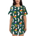 thumbnail image 1 of Lsque Lgbt Penguin Women's Short-Sleeved Pajama Set - 2 Piece Soft and Lightweight Sleepwear Set-X-Large, 1 of 9