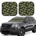 thumbnail image 1 of Lsque Light Green Excavator 2 PCS Windshield Sun Shade | CarFoldable Window Covers | Car Accessories Reflect UV for Universal Cars SUV Truck | Large, 1 of 7