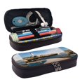 thumbnail image 1 of Lsque Lighthouse Printed Big Capacity PU Leather Pencil Case Large Pencil Pouch Stationery Pen Bag Pencil Holder for Teen, 1 of 6
