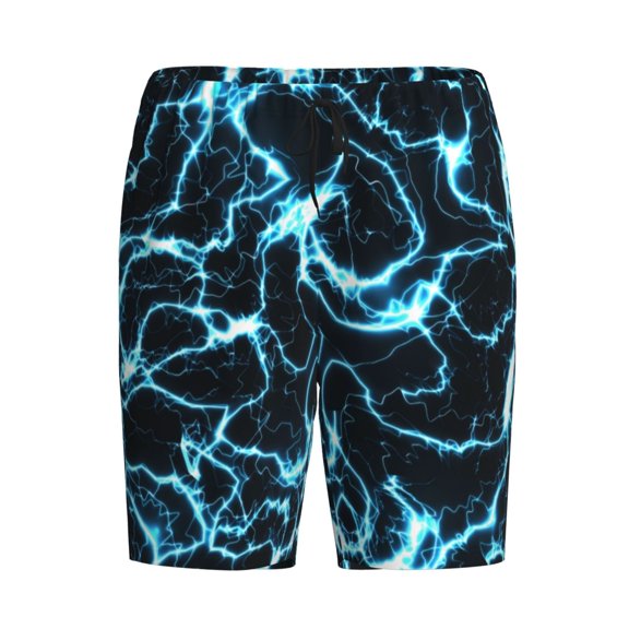 Lsque Lightning Mens Sleep Pajama Shorts,Short Pajama Pants, Cotton Ultra-Soft Knit-Medium