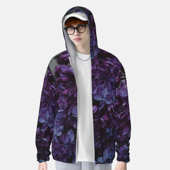 Lsque Lilac UPF 50+ Lightweight Sun Protection Men's Women's Long Sleeve Shirt, Hoodie Performance -Small
