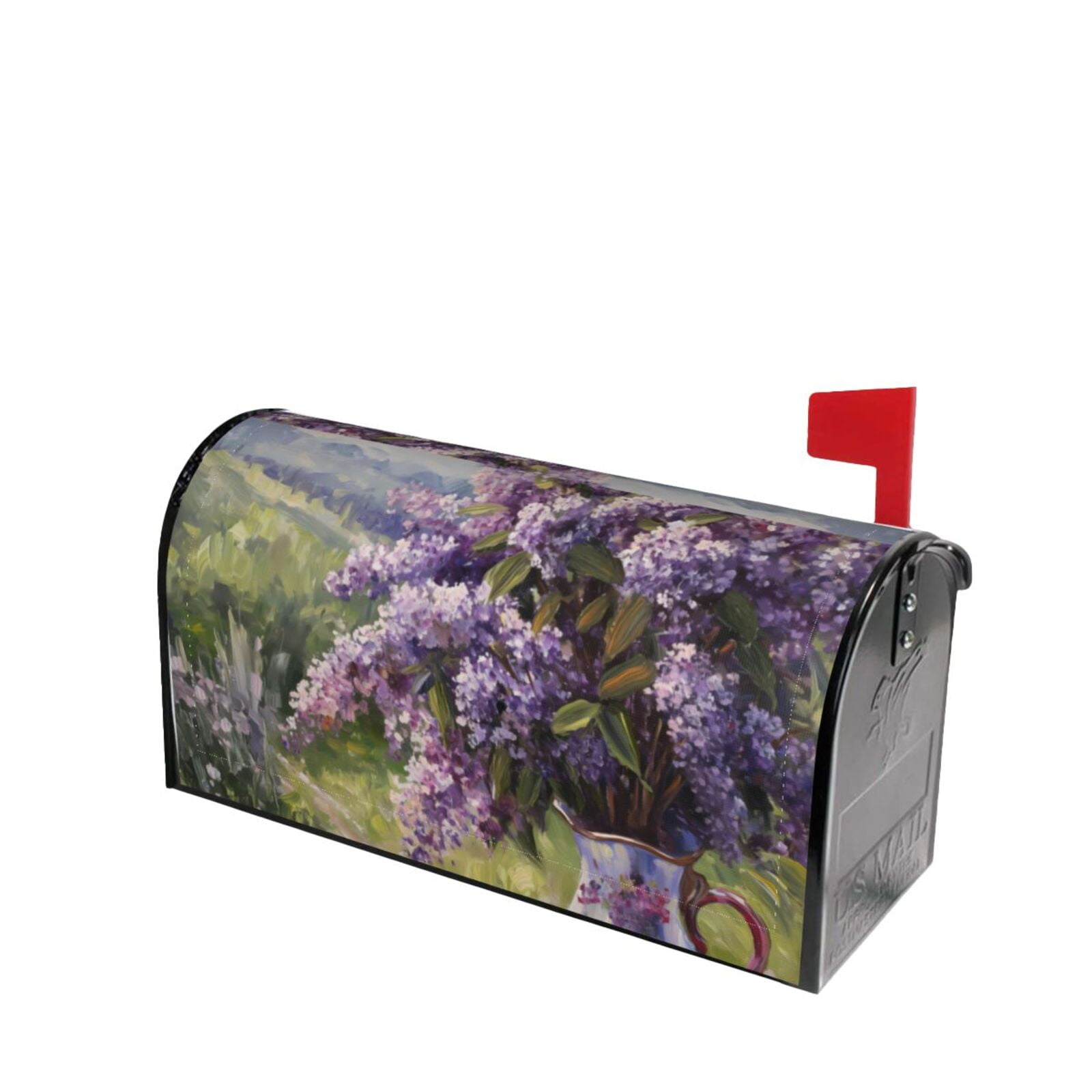 Lsque Lilacs Teapot Scenic Painting Mailbox Cover Standard Size