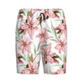 thumbnail image 1 of Lsque Lilies Flowers Mens Sleep Pajama Shorts,Short Pajama Pants, Cotton Ultra-Soft Knit-Large, 1 of 9