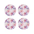 thumbnail image 1 of Lsque Lilies Flowers Pattern 4" Drink Coasters Set of 4, PVC Leather Absorbent Coasters, Table Coaster Set Decorative Coffee Cup Coasters Housewarming Gift -Round Shape, 1 of 6