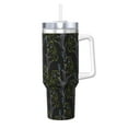 thumbnail image 1 of Lsque Lilies Flowers Pattern 40 OZ Ice Bully Cup with Handle and Straw, Double Wall Stainless Steel Tumbler Travel Coffee Cup with Lid for Christmas Present, 1 of 8
