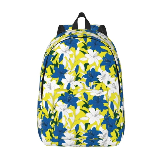 Lsque Lilies Flowers Pattern Canvas Daypack, Durable Backpack, High-quality Versatile Backpack,Vintage Compact Backpack-Medium
