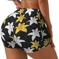thumbnail image 1 of Lsque Lilies Flowers Pattern High Waisted Biker Shorts for Women-Tummy Control Fitness Athletic Workout Running Yoga Gym Shorts,Moisture-Wicking-XX-Large, 1 of 9
