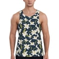 thumbnail image 1 of Lsque Lilies Flowers Pattern Mens Tank Tops Muscle Athletic Quick Dry Sleeveless Workout Fitness T Shirts Beach Tank Top, Loose-fit Sleeveless Shirt for Men-3X-Large, 1 of 7