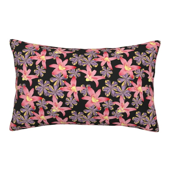 Lsque Lilies Flowers Pattern Pillow Case – Soft & Cozy Throw Pillow Cover, Hypoallergenic Cushion Case for Sleeping Women with Envelope Closure-16"x24"