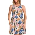 thumbnail image 1 of Lsque Lilies Flowers Pattern Summer Dresses for Women – Sleeveless T-Shirt Swing Sundress, Perfect for the Beach and Casual Days, 1 of 7
