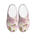 thumbnail image 1 of Lsque Lilies Flowers Pattern Womens Comfort Cotton on Scuff With Memory Foam and Anti-skid Sole Slipper-46/47, 1 of 7
