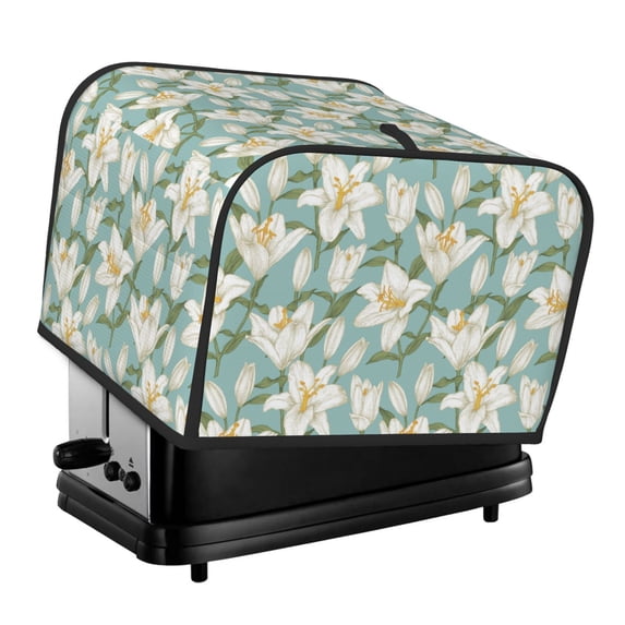 Lsque Lilies Flowers Print 4 Slice Toaster Cover , Kitchen Appliance Dustproof Protector , Toaster Protector Dustproof Kitchen Appliance Cover
