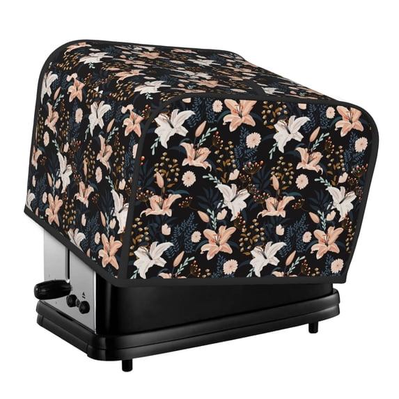 Lsque Lilies Flowers Print 4 Slice Toaster Cover , Kitchen Appliance Dustproof Protector , Toaster Protector Dustproof Kitchen Appliance Cover