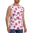 thumbnail image 1 of Lsque Lilies Flowers Print Men's Cotton Blend Sleeveless Muscle Shirts (S-3XL)- Moisture Wicking, Odor Protection, UPF 30+,XX-Large, 1 of 8