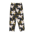 thumbnail image 1 of Lsque Lilies Flowers Print Women's Pajama Pants, Lounge Pant - Comfortable Home Wear,Elastic Waistband, Stylish Design-XX-Large, 1 of 9