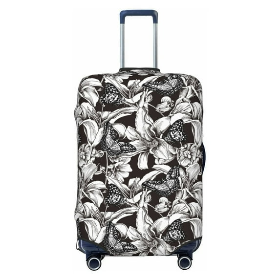 Lsque Lilies Flowers Printed Luggage Cover, Travel Luggage Protector,Scratch and Dirt Resistant, Fits 18-32 Inch Luggage - Small