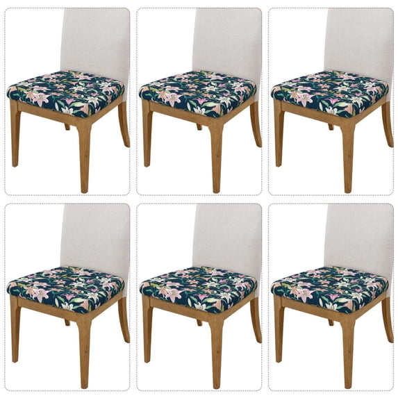 Lsque Lilies Flowers Printed Square Couch Cushion Covers, Floral Sofa Cushion Covers Replacement, Stretch Couch Covers for Couch-16.9in