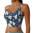 thumbnail image 1 of Lsque Lilies Flowers Printed Women'S Sports Bra, Compression, Moisture Wicking, High-Impact Sports Bra For Women,Supportive sports bra-Large, 1 of 9