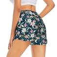 thumbnail image 1 of Lsque Lilies Flowers Printed Women's Running Shorts with Liner Pockets,Elastic Quick Dry Workout Athletic Gym Yoga Shorts,Womens High Waist Shorts-XX-Large, 1 of 9