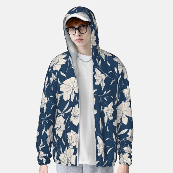 Lsque Lilies Flowers UPF 50+ Lightweight Sun Protection Men's Women's Long Sleeve Shirt, Hoodie Performance -X-Large