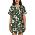 thumbnail image 1 of Lsque Lilies Flowers Women's Short-Sleeved Pajama Set - 2 Piece Soft and Lightweight Sleepwear Set-X-Large, 1 of 9