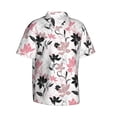 thumbnail image 1 of Lsque Lilies Flowers pattern Hawaiian Shirt for Men, Unisex Summer Beach Casual Short Sleeve Button Down Shirts-Medium, 1 of 9