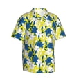 thumbnail image 1 of Lsque Lilies Flowers pattern Hawaiian Shirt for Men, Unisex Summer Beach Casual Short Sleeve Button Down Shirts-Small, 1 of 9