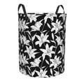 thumbnail image 1 of Lsque Lilies Flowers pattern Laundry Hamper Basket, Tall Woven Rope Hamper Basket for Clothes, Lightweight Storage Basket, Collapsible Waterproof-Medium, 1 of 8