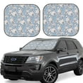 thumbnail image 1 of Lsque Lily Flower 2 PCS Windshield Sun Shade | CarFoldable Window Covers | Car Accessories Reflect UV for Universal Cars SUV Truck | Large, 1 of 7
